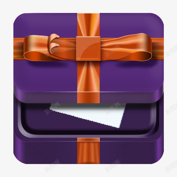 紫色手绘礼盒图标png免抠素材_新图网 https://ixintu.com 图标 礼盒 紫色