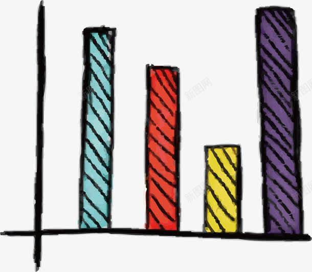 斜纹手绘柱形图png免抠素材_新图网 https://ixintu.com 商务手账 彩色柱形图 手绘风 矢量素材