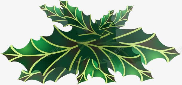 绿色手绘圣诞树叶装饰png免抠素材_新图网 https://ixintu.com 圣诞 树叶 绿色 装饰