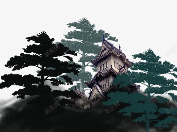 树林中的小城堡png免抠素材_新图网 https://ixintu.com 古建筑 复古 小城堡 树林 欧式建筑