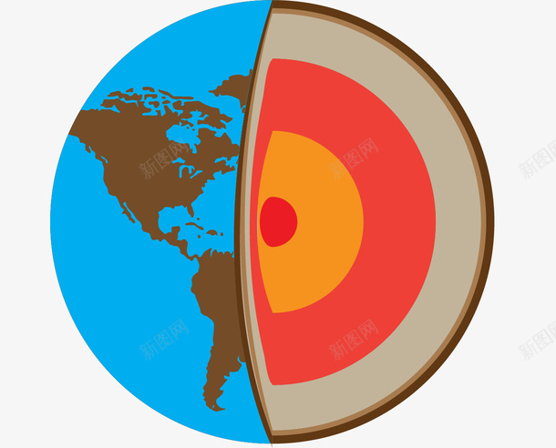地壳地球矢量图ai免抠素材_新图网 https://ixintu.com 卡通地球 地壳 地球 地球简笔 地球简笔画 手绘地球 矢量图