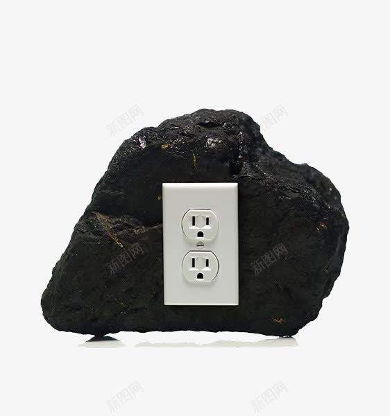 创意电源插口png免抠素材_新图网 https://ixintu.com 创意广告 岩石 排插 黑色