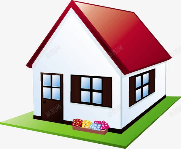 红色屋顶的小房子png免抠素材_新图网 https://ixintu.com 家 小房子 屋子 红色屋顶