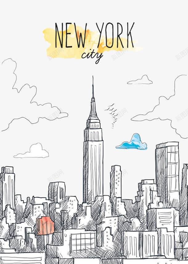 卡通纽约png免抠素材_新图网 https://ixintu.com 卡通 手绘 纽约