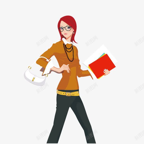 抱着文件的职业女性png免抠素材_新图网 https://ixintu.com 女性 文件 职业女性