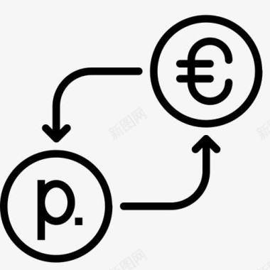 白俄罗斯转换货币欧元钱卢布以货图标图标