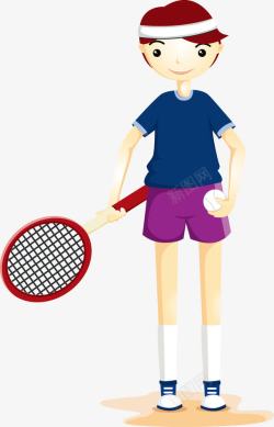 卡通网球运动员素材