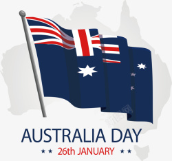 澳大利亚国旗和地图矢量图素材