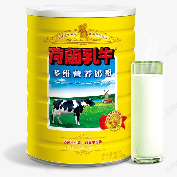 黄色醒目荷兰乳牛澳洲奶粉png免抠素材_新图网 https://ixintu.com 澳洲奶粉 立体 罐装 醒目 黄色