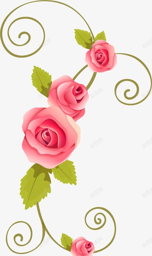 嫩粉的玫瑰png免抠素材_新图网 https://ixintu.com 卡通玫瑰 嫩粉 扁平 扁平玫瑰 手绘玫瑰 玫瑰