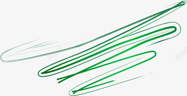 手绘绿色线条png免抠素材_新图网 https://ixintu.com 交错 手绘线条 水彩 简约弧线 简约线条 绿色线条