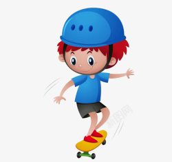玩滑板车的男孩素材