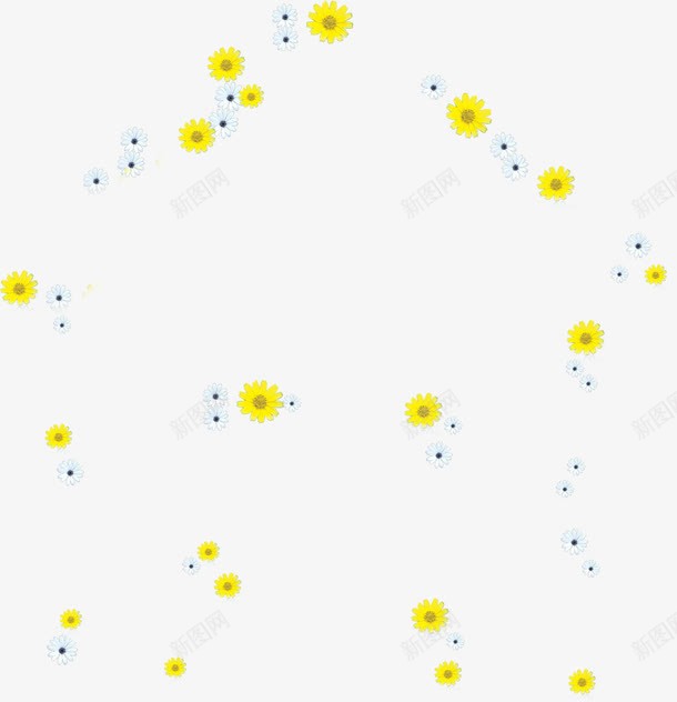黄色小花png免抠素材_新图网 https://ixintu.com 图案设计 小黄花 漂浮 漂浮素材 花
