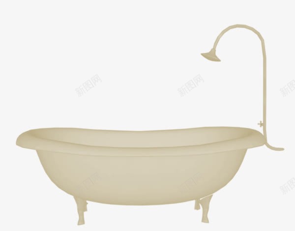 白色浴缸png免抠素材_新图网 https://ixintu.com 浴缸 浴缸3D 白色浴缸 莲蓬头