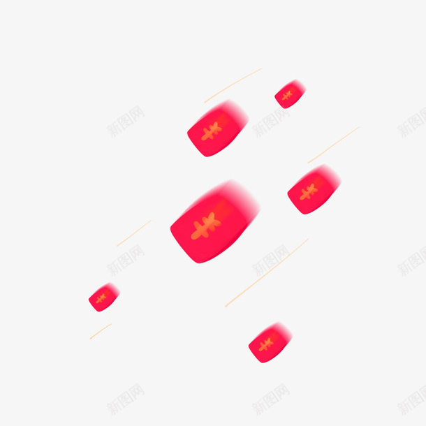 红色红包png免抠素材_新图网 https://ixintu.com 淘宝 电商 装饰图案