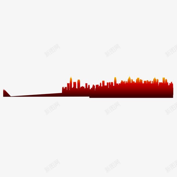 红色渐变楼群png免抠素材_新图网 https://ixintu.com 楼群 渐变 红色 装饰 设计