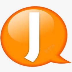 橙色气泡字母j素材