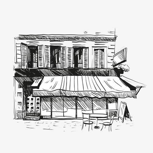 咖啡厅手绘图稿png免抠素材_新图网 https://ixintu.com 休闲 咖啡厅 手稿 手绘 生活