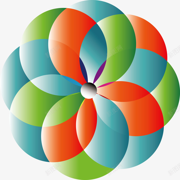 圆形创意矢量图ai免抠素材_新图网 https://ixintu.com 创意设计 矢量图案 花形设计 花瓣 矢量图