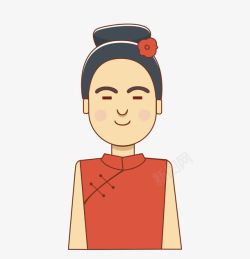 头上带花的女孩人物高清图片