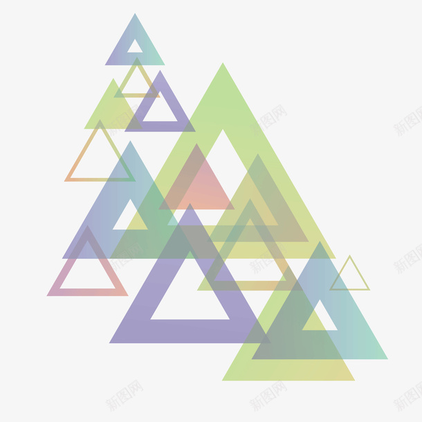 彩色多层三角形矢量图ai免抠素材_新图网 https://ixintu.com 三角型 三角形 多层 彩色 矢量图