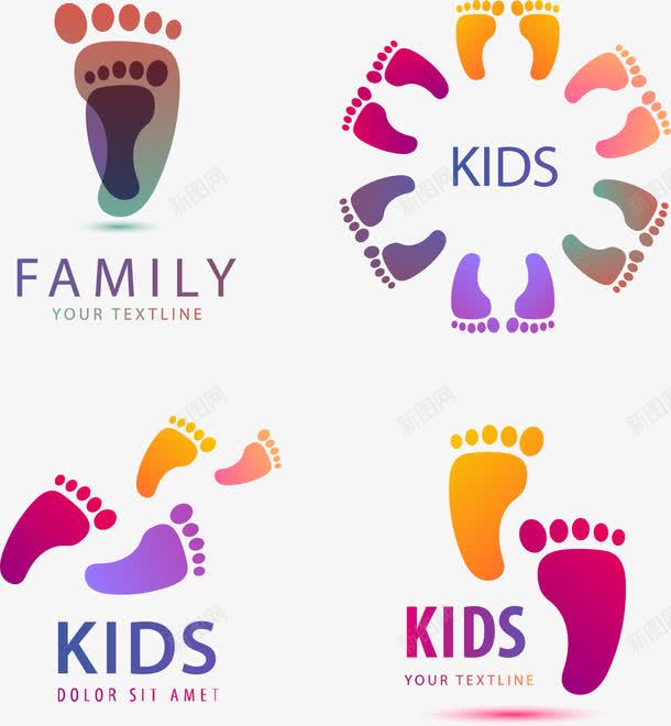 kids图标png_新图网 https://ixintu.com kids logo 创意logo 矢量脚丫 脚丫