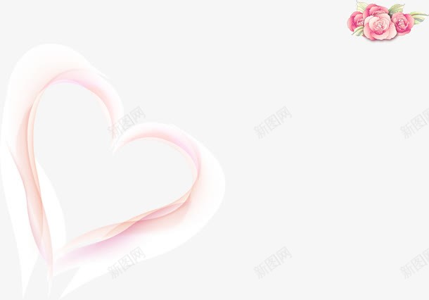 粉色手绘梦幻线条爱心花朵png免抠素材_新图网 https://ixintu.com 梦幻 爱心 粉色 线条 花朵