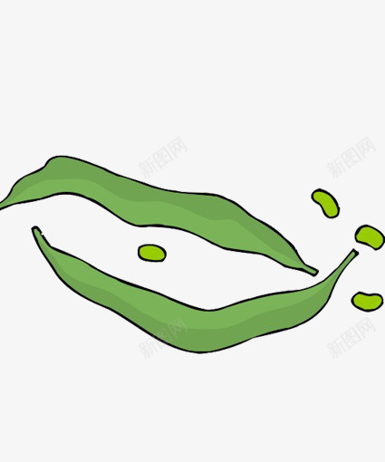 健康食材png免抠素材_新图网 https://ixintu.com 卡通 绿色 绿豆 美味 豌豆
