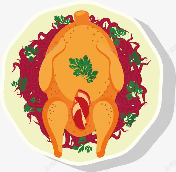 烤鸡png免抠素材_新图网 https://ixintu.com 卡通手绘 卡通食物 烤鸡 美食 营养 装饰图案