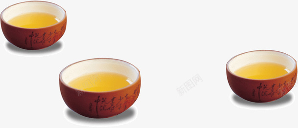 水墨画中的三个茶碗png免抠素材_新图网 https://ixintu.com 三个茶碗 水墨画
