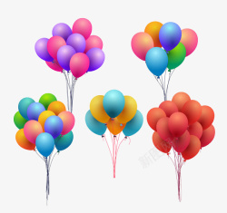 多彩儿童节几种彩色气球高清图片