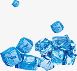 蓝色水状冰晶素材