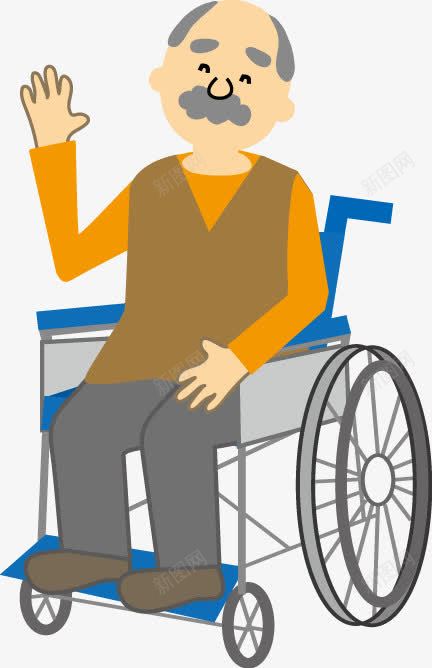 卡通老爷爷png免抠素材_新图网 https://ixintu.com 卡通 坐轮椅的老人 老人 老爷爷 轮椅
