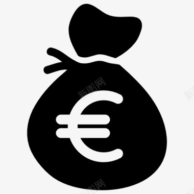 欧元钱袋子图标图标