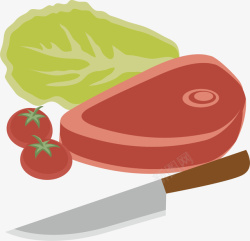 肉蔬菜食材矢量图素材