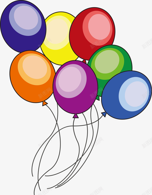 彩色卡通气球矢量图eps免抠素材_新图网 https://ixintu.com 卡通气球 彩色气球 气球 漂浮气球 矢量气球 矢量图