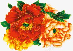 创意手绘合成花卉海棠花素材