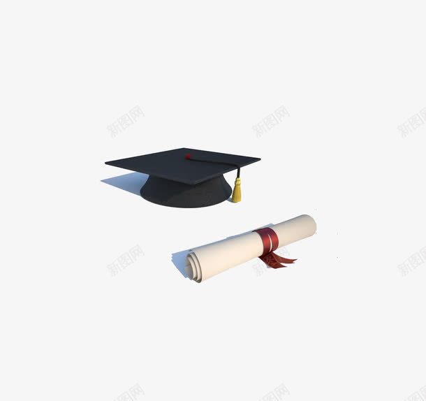 学士帽和毕业证书png免抠素材_新图网 https://ixintu.com 学士帽 毕业证书 黑白