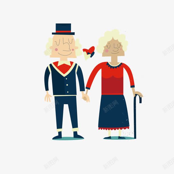 老年人两人同行png免抠素材_新图网 https://ixintu.com 两个人 两人同行 出行 散步 旅行 海报设计底纹 老年人两人同行 逛街