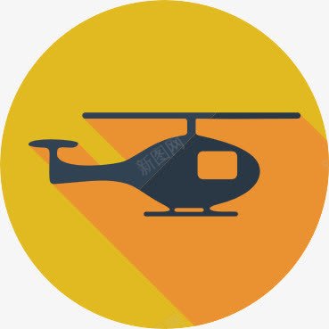 橙黄色直升机图标png_新图网 https://ixintu.com 图标 圆标 标志 橙黄色 直升机