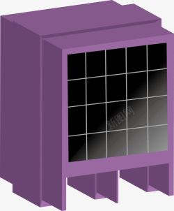 矢量紫色小房子笼子高清图片
