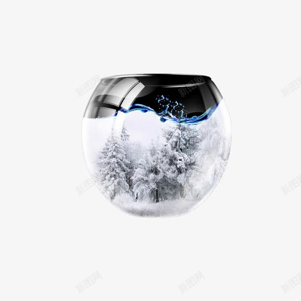 冬季雪景玻璃杯png免抠素材_新图网 https://ixintu.com 冬季 玻璃杯 雪景