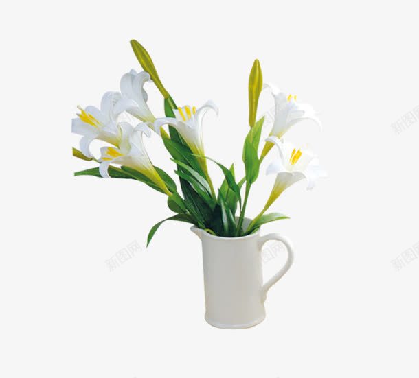 白色水杯白色花朵png免抠素材_新图网 https://ixintu.com 水杯 白色 花朵