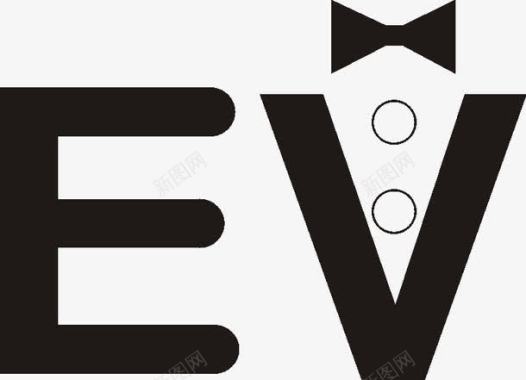 EV领上的黑色蝴蝶结图标图标