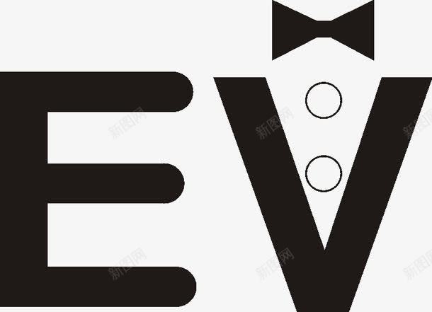 EV领上的黑色蝴蝶结图标png_新图网 https://ixintu.com EV V领 圆形 蝴蝶结 黑色