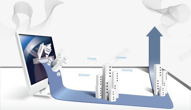 电脑png免抠素材_新图网 https://ixintu.com 商务图形 显示器 矢量建筑 矢量电脑 科技电脑