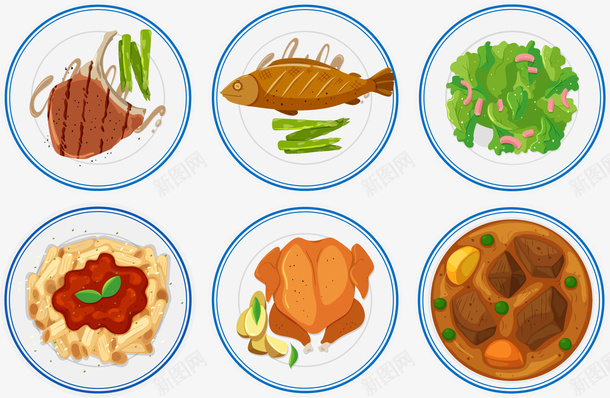 手绘食物矢量图ai免抠素材_新图网 https://ixintu.com 手绘 美食 菜 食物 鱼 矢量图