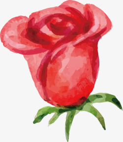 水彩玫瑰花朵矢量图素材
