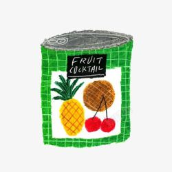 卡通水果罐头素材