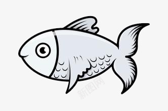 卡通黑白简约鱼图标图标